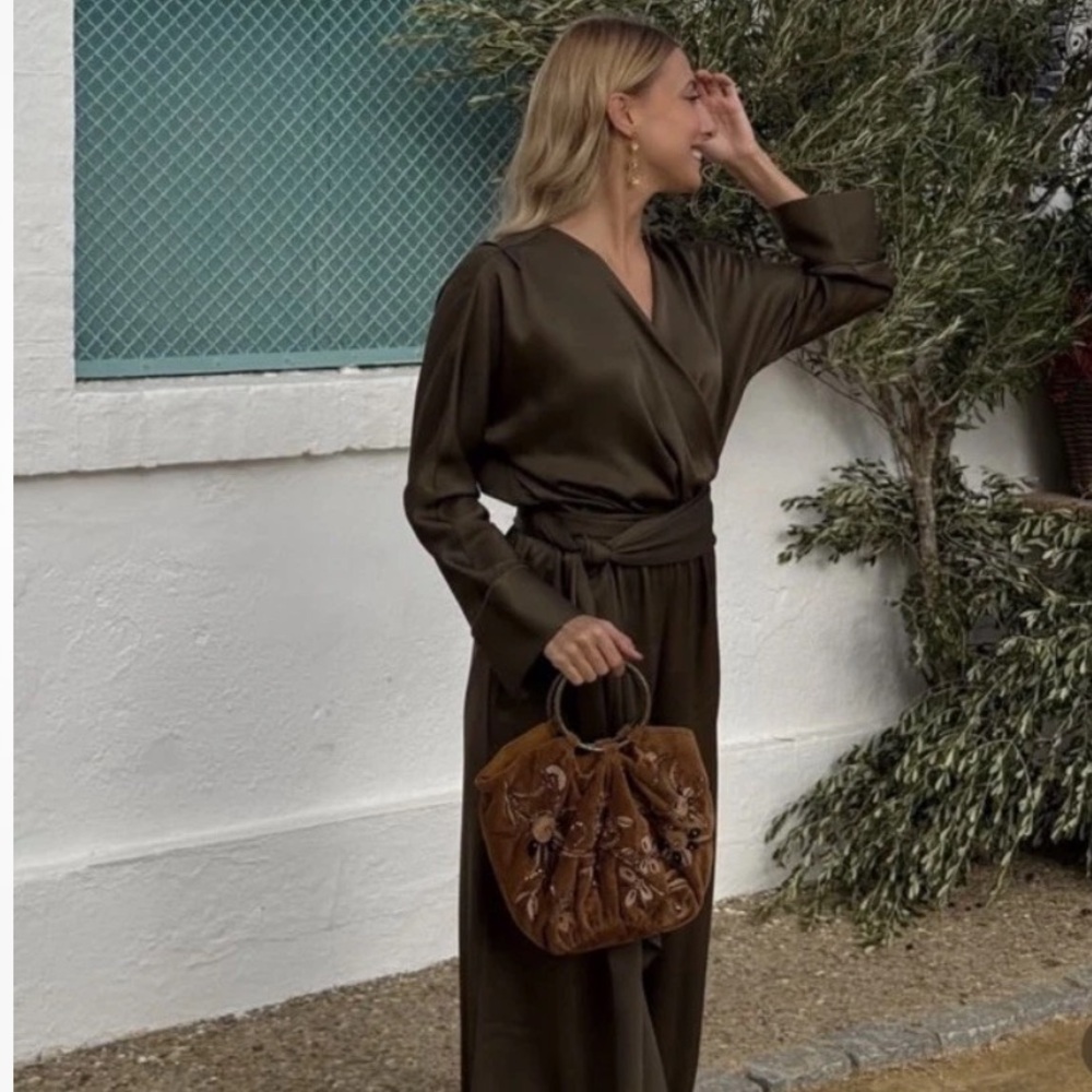 Zara NWT satin effect bloomer jumpsuit ZW Collection 9018/680 - Picture 9 of 13